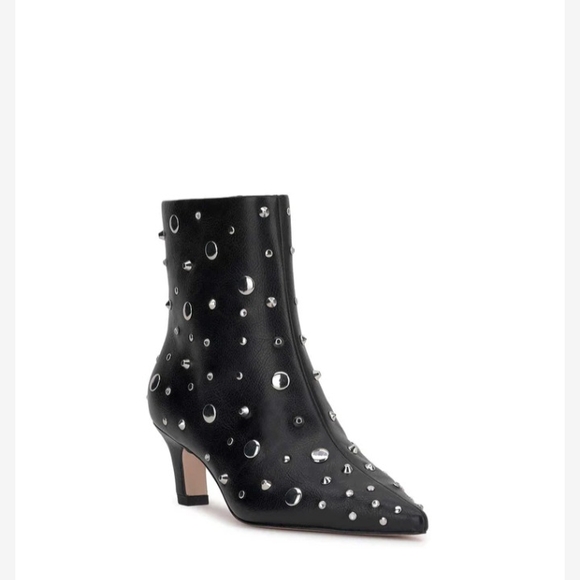 Studded Black Ankle Boots - Picture 2 of 6